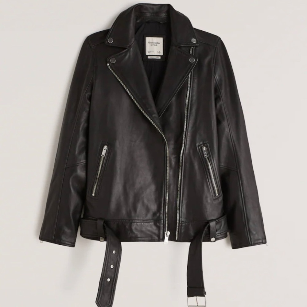 NWT Abercrombie and Fitch Leather Biker Jacket